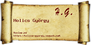 Holics György névjegykártya