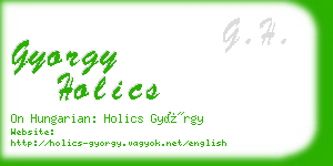 gyorgy holics business card